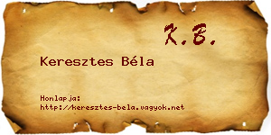 Keresztes Béla névjegykártya