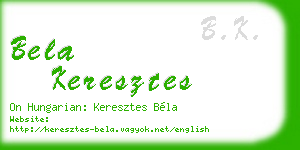 bela keresztes business card
