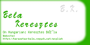 bela keresztes business card